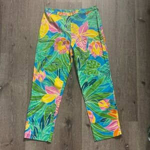 Ralph Lauren vintage women’s Tropical Print pants - Green, Pink, Yellow